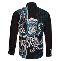 Turquoise Hawaii Kanaloa God Family Matching Short Sleeve Bodycon Dress and Hawaiian Shirt Hawaiian Octopus LT14 - Polynesian Pride