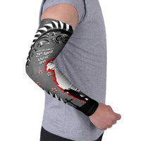 New Zealand ANZAC Day Arm Sleeves 25th April Silver Fern With Poppy LT14 - Polynesian Pride