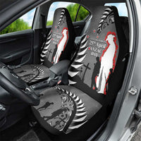 New Zealand ANZAC Day Car Seat Cover 25th April Silver Fern With Poppy LT14 - Polynesian Pride