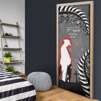 New Zealand ANZAC Day Door Cover 25th April Silver Fern With Poppy LT14 - Polynesian Pride