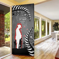 New Zealand ANZAC Day Door Cover 25th April Silver Fern With Poppy LT14 - Polynesian Pride