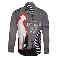 New Zealand ANZAC Day Family Matching Short Sleeve Bodycon Dress and Hawaiian Shirt 25th April Silver Fern With Poppy LT14 - Polynesian Pride
