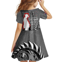 New Zealand ANZAC Day Family Matching Summer Maxi Dress and Hawaiian Shirt 25th April Silver Fern With Poppy LT14 - Polynesian Pride
