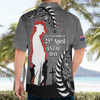 New Zealand ANZAC Day Hawaiian Shirt 25th April Silver Fern With Poppy LT14 - Polynesian Pride