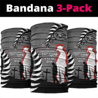 New Zealand ANZAC Day Neck Gaiter 25th April Silver Fern With Poppy LT14 package One Size: 25*50cm Gray - Polynesian Pride