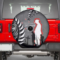 New Zealand ANZAC Day Spare Tire Cover 25th April Silver Fern With Poppy LT14 - Polynesian Pride
