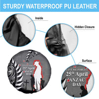 New Zealand ANZAC Day Spare Tire Cover 25th April Silver Fern With Poppy LT14 - Polynesian Pride