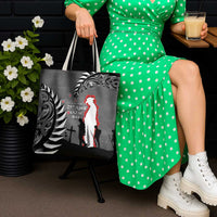 New Zealand ANZAC Day Tote Bag 25th April Silver Fern With Poppy LT14 - Polynesian Pride