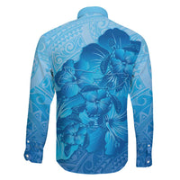 Aloha Hawaii Molokai Island Family Matching Long Sleeve Bodycon Dress and Hawaiian Shirt Hibiscus Tribal Honu Hawaiian Tattoo LT14 - Polynesian Pride