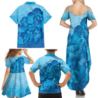 Aloha Hawaii Molokai Island Family Matching Summer Maxi Dress and Hawaiian Shirt Hibiscus Tribal Honu Hawaiian Tattoo LT14 - Polynesian Pride
