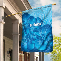Aloha Hawaii Molokai Island Garden Flag Hibiscus Tribal Honu Hawaiian Tattoo LT14 House Flag Blue - Polynesian Pride