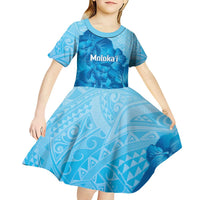 Aloha Hawaii Molokai Island Kid Short Sleeve Dress Hibiscus Tribal Honu Hawaiian Tattoo LT14 - Polynesian Pride