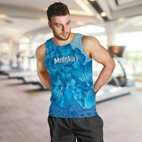 Aloha Hawaii Molokai Island Men Tank Top Hibiscus Tribal Honu Hawaiian Tattoo LT14 Blue - Polynesian Pride