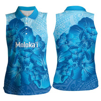 Aloha Hawaii Molokai Island Women Sleeveless Polo Shirt Hibiscus Tribal Honu Hawaiian Tattoo LT14 - Polynesian Pride