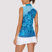 Aloha Hawaii Molokai Island Women Sleeveless Polo Shirt Hibiscus Tribal Honu Hawaiian Tattoo LT14 - Polynesian Pride