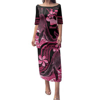 Aloha Hawaii Maui Family Matching Puletasi and Hawaiian Shirt Valley Isle Humpback Whale Black LT14 Mom's Dress Black - Polynesian Pride