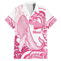 Aloha Hawaii Maui Family Matching Off Shoulder Maxi Dress and Hawaiian Shirt Valley Isle Humpback Whale White LT14 Dad's Shirt - Short Sleeve White - Polynesian Pride