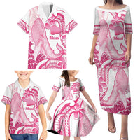 Aloha Hawaii Maui Family Matching Puletasi and Hawaiian Shirt Valley Isle Humpback Whale White LT14 - Polynesian Pride