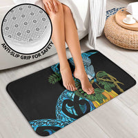 Turquoise New Zealand Kowhai And Piwakawaka Bathroom Set Maori Ngaru Paua Shell LT14 - Polynesian Pride