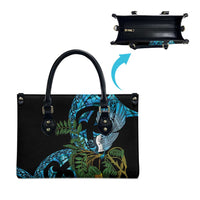 Turquoise New Zealand Kowhai And Piwakawaka Leather Bag Maori Ngaru Paua Shell LT14 - Polynesian Pride
