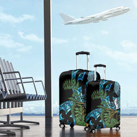 Turquoise New Zealand Kowhai And Piwakawaka Luggage Cover Maori Ngaru Paua Shell LT14 - Polynesian Pride