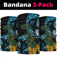 Turquoise New Zealand Kowhai And Piwakawaka Neck Gaiter Maori Ngaru Paua Shell LT14 package One Size: 25*50cm Turquoise - Polynesian Pride