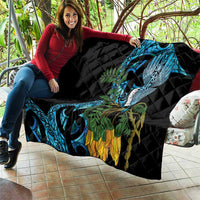 Turquoise New Zealand Kowhai And Piwakawaka Quilt Maori Ngaru Paua Shell LT14 - Polynesian Pride