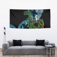 Turquoise New Zealand Kowhai And Piwakawaka Tapestry Maori Ngaru Paua Shell LT14 - Polynesian Pride