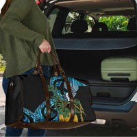 Turquoise New Zealand Kowhai And Piwakawaka Travel Bag Maori Ngaru Paua Shell LT14 - Polynesian Pride