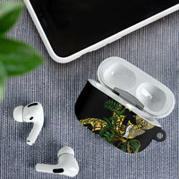 Yellow New Zealand Kowhai And Piwakawaka AirPods Case Maori Ngaru Paua Shell LT14 - Polynesian Pride