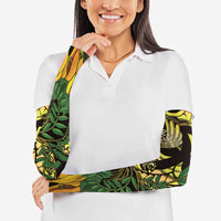 Yellow New Zealand Kowhai And Piwakawaka Arm Sleeves Maori Ngaru Paua Shell LT14 - Polynesian Pride