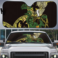 Yellow New Zealand Kowhai And Piwakawaka Auto Sun Shade Maori Ngaru Paua Shell LT14 Yellow - Polynesian Pride