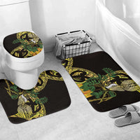 Yellow New Zealand Kowhai And Piwakawaka Bathroom Set Maori Ngaru Paua Shell LT14 Mat Set Only (3 pcs) One Size Yellow - Polynesian Pride