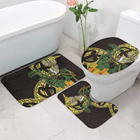 Yellow New Zealand Kowhai And Piwakawaka Bathroom Set Maori Ngaru Paua Shell LT14 - Polynesian Pride