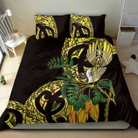 Yellow New Zealand Kowhai And Piwakawaka Bedding Set Maori Ngaru Paua Shell LT14 - Polynesian Pride
