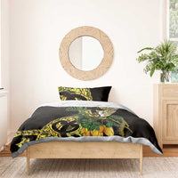Yellow New Zealand Kowhai And Piwakawaka Bedding Set Maori Ngaru Paua Shell LT14 - Polynesian Pride