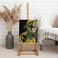 Yellow New Zealand Kowhai And Piwakawaka Canvas Wall Art Maori Ngaru Paua Shell LT14 - Polynesian Pride