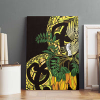 Yellow New Zealand Kowhai And Piwakawaka Canvas Wall Art Maori Ngaru Paua Shell LT14 - Polynesian Pride
