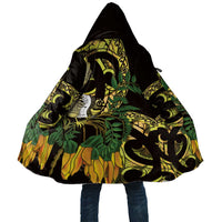 Yellow New Zealand Kowhai And Piwakawaka Cloak Maori Ngaru Paua Shell LT14 Unisex Yellow - Polynesian Pride