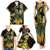 Yellow New Zealand Kowhai And Piwakawaka Family Matching Tank Maxi Dress and Hawaiian Shirt Maori Ngaru Paua Shell LT14 - Polynesian Pride