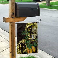 Yellow New Zealand Kowhai And Piwakawaka Garden Flag Maori Ngaru Paua Shell LT14 - Polynesian Pride