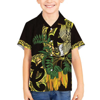 Yellow New Zealand Kowhai And Piwakawaka Hawaiian Shirt Maori Ngaru Paua Shell LT14 - Polynesian Pride