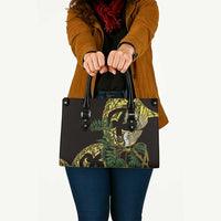Yellow New Zealand Kowhai And Piwakawaka Leather Bag Maori Ngaru Paua Shell LT14 - Polynesian Pride
