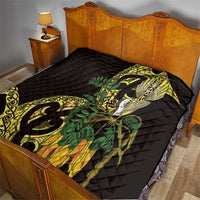 Yellow New Zealand Kowhai And Piwakawaka Quilt Maori Ngaru Paua Shell LT14 - Polynesian Pride