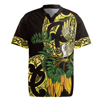 Yellow New Zealand Kowhai And Piwakawaka Rugby Jersey Maori Ngaru Paua Shell LT14 Yellow - Polynesian Pride