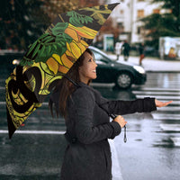 Yellow New Zealand Kowhai And Piwakawaka Umbrella Maori Ngaru Paua Shell LT14 - Polynesian Pride