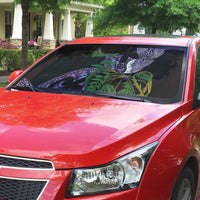 Purple New Zealand Kowhai And Piwakawaka Auto Sun Shade Maori Ngaru Paua Shell LT14 - Polynesian Pride