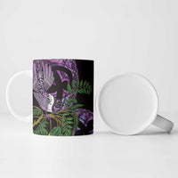 Purple New Zealand Kowhai And Piwakawaka Ceramic Mug Maori Ngaru Paua Shell LT14 - Polynesian Pride