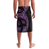 Purple New Zealand Kowhai And Piwakawaka Lavalava Maori Ngaru Paua Shell LT14 - Polynesian Pride