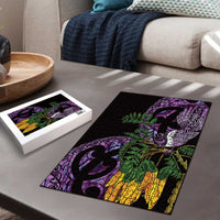 Purple New Zealand Kowhai And Piwakawaka Puzzle Maori Ngaru Paua Shell LT14 - Polynesian Pride